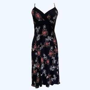 Floral Y2K Black and Pink Women's Summer Cami Babydoll Dress